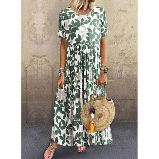 Handmade Dress - 100% Linen Forest Green Dress