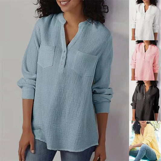 Handmade Dress - 100% Linen Multi Colors Pocket Shirt