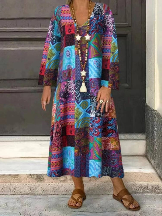 Handmade- 100% Linen Special Pattern Design Dress