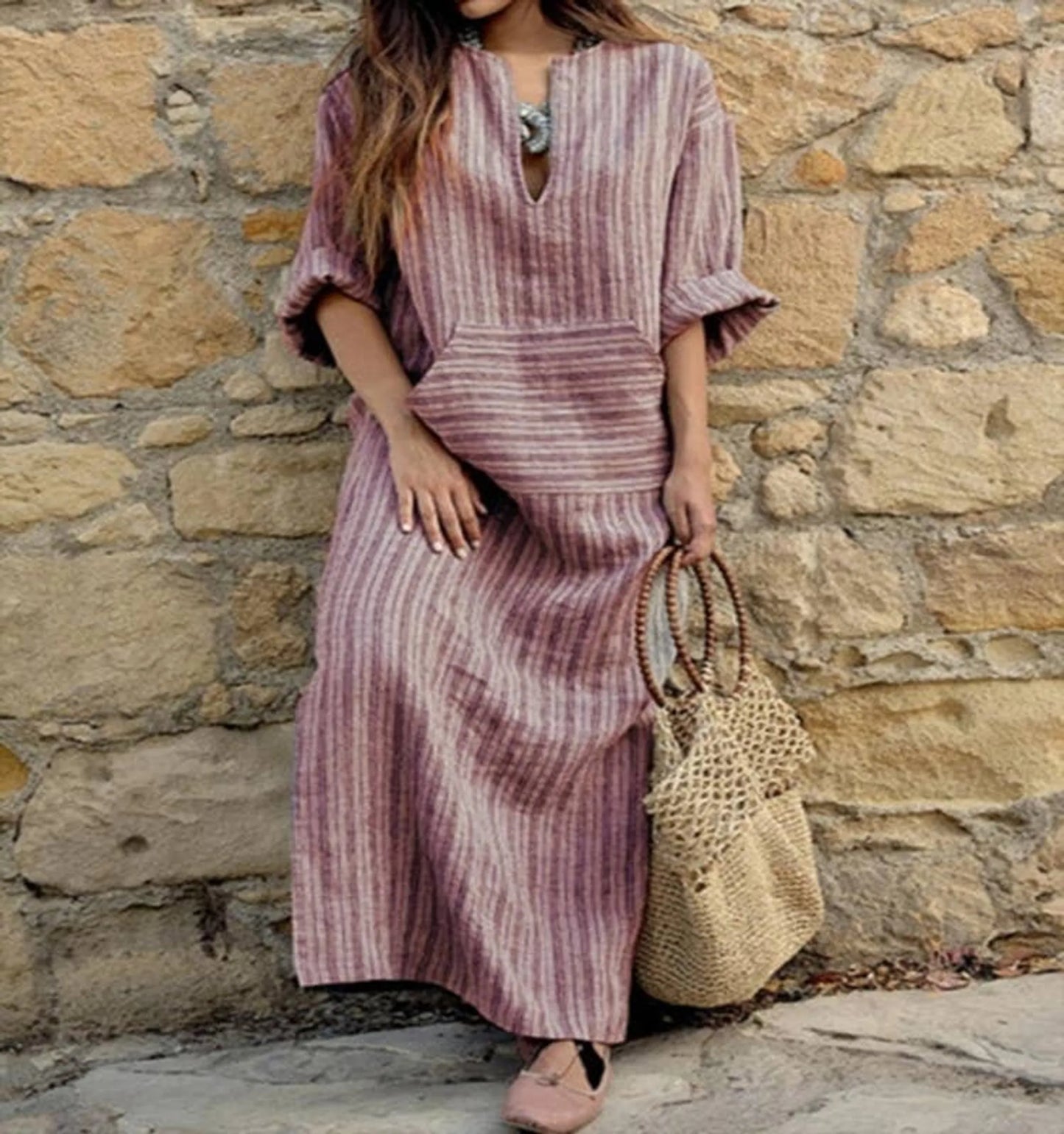 100% Linen Dress Maxi Dress Own Design Style 10