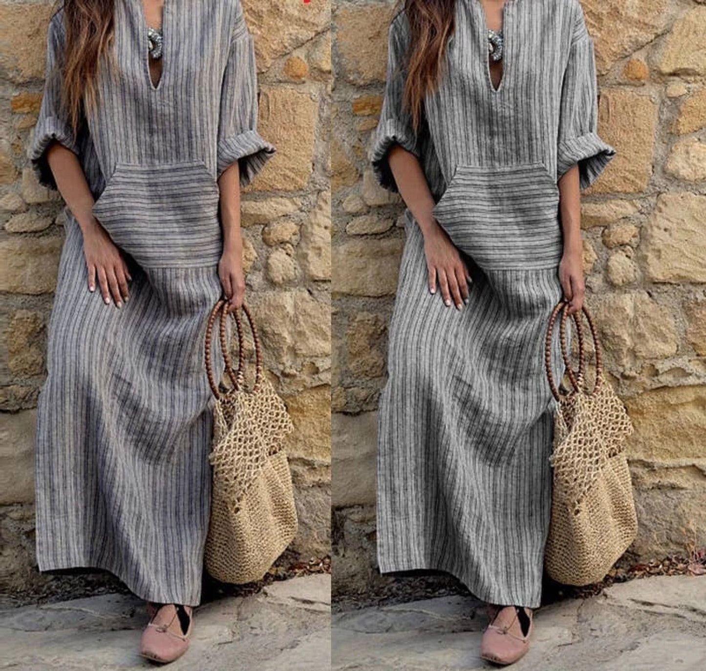 100% Linen Dress Maxi Dress Own Design Style 10