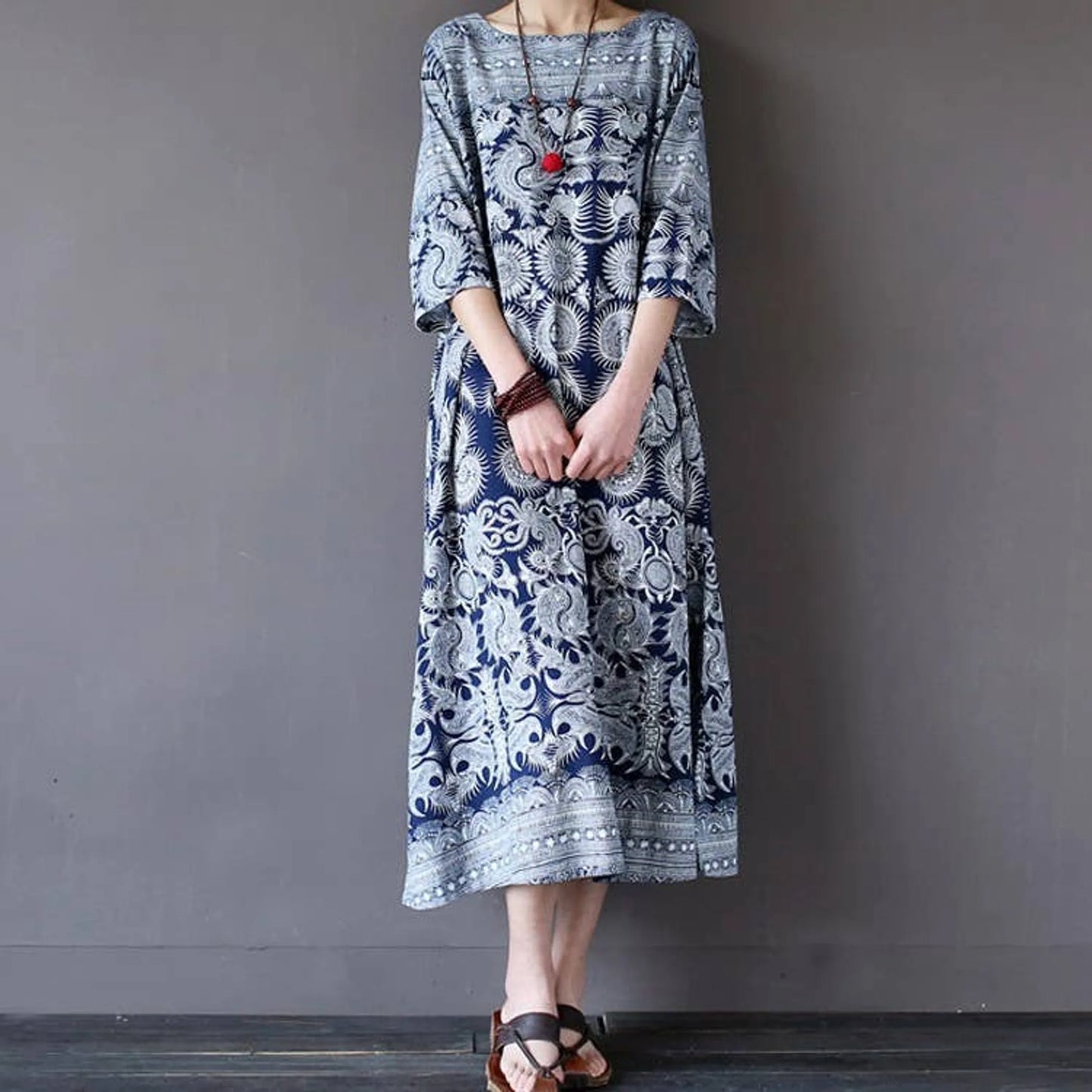 100% Linen Dress Maxi Dress Own Design Style 13