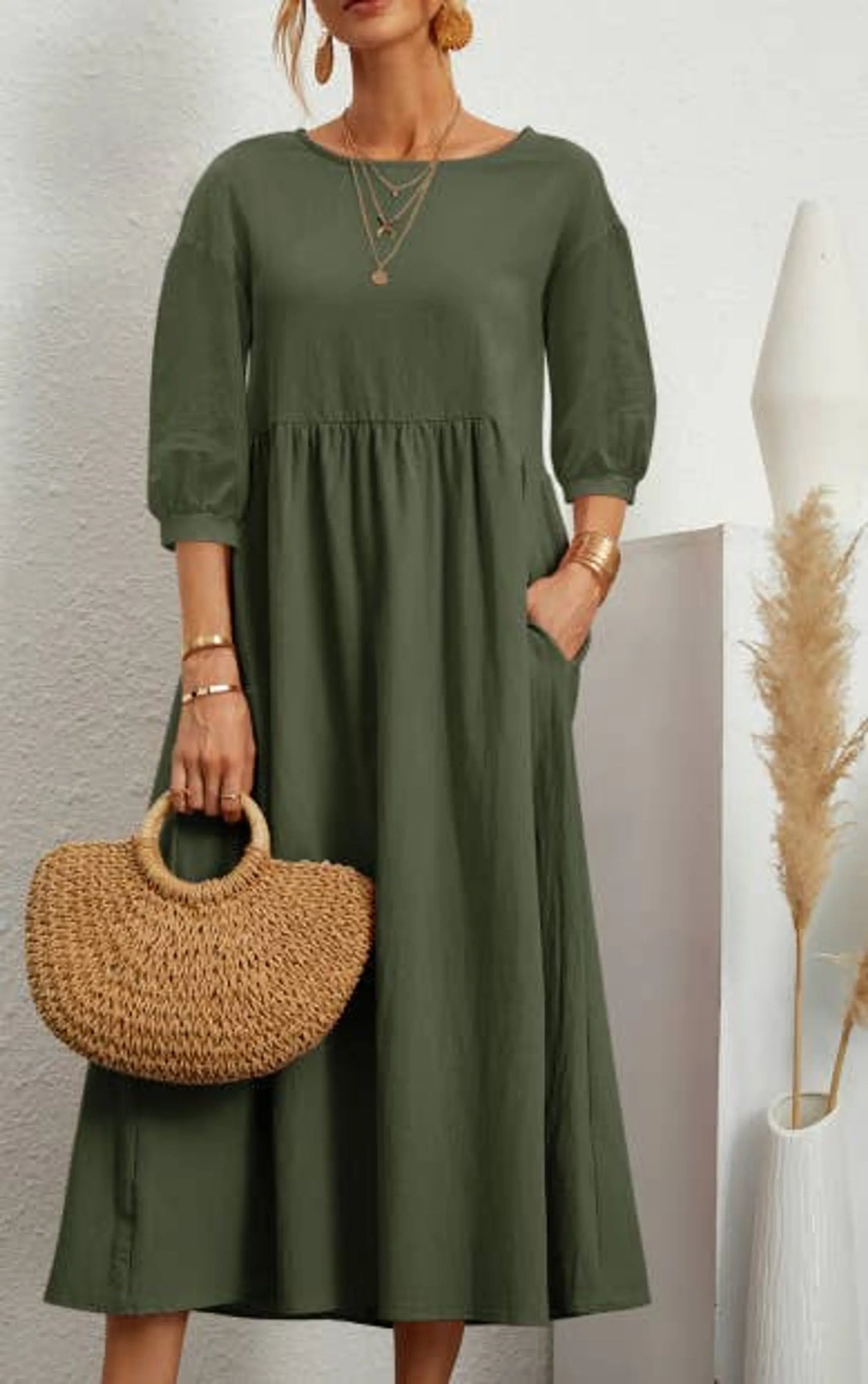 100% Linen Dress Maxi Dress Own Design Style 2