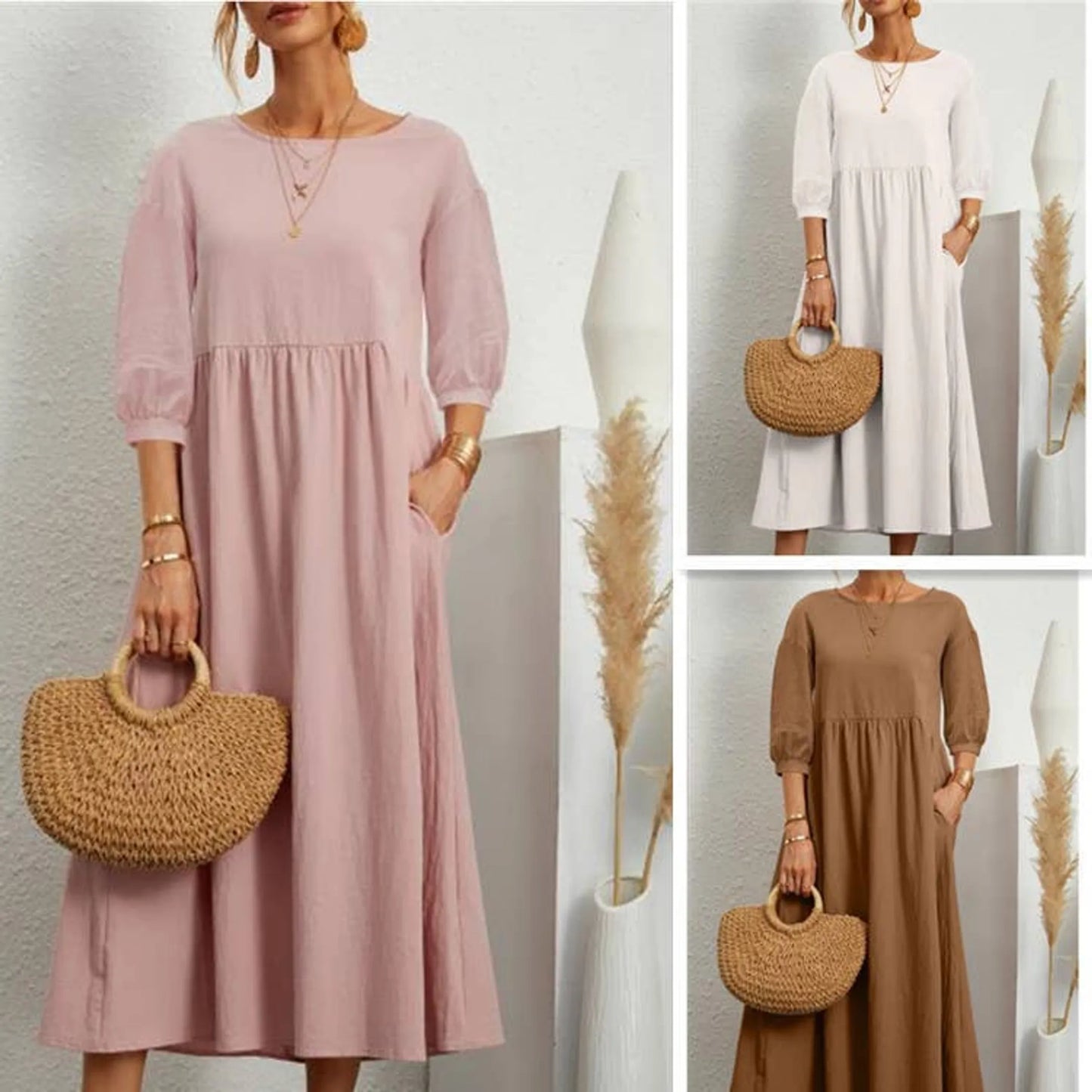 100% Linen Dress Maxi Dress Own Design Style 2