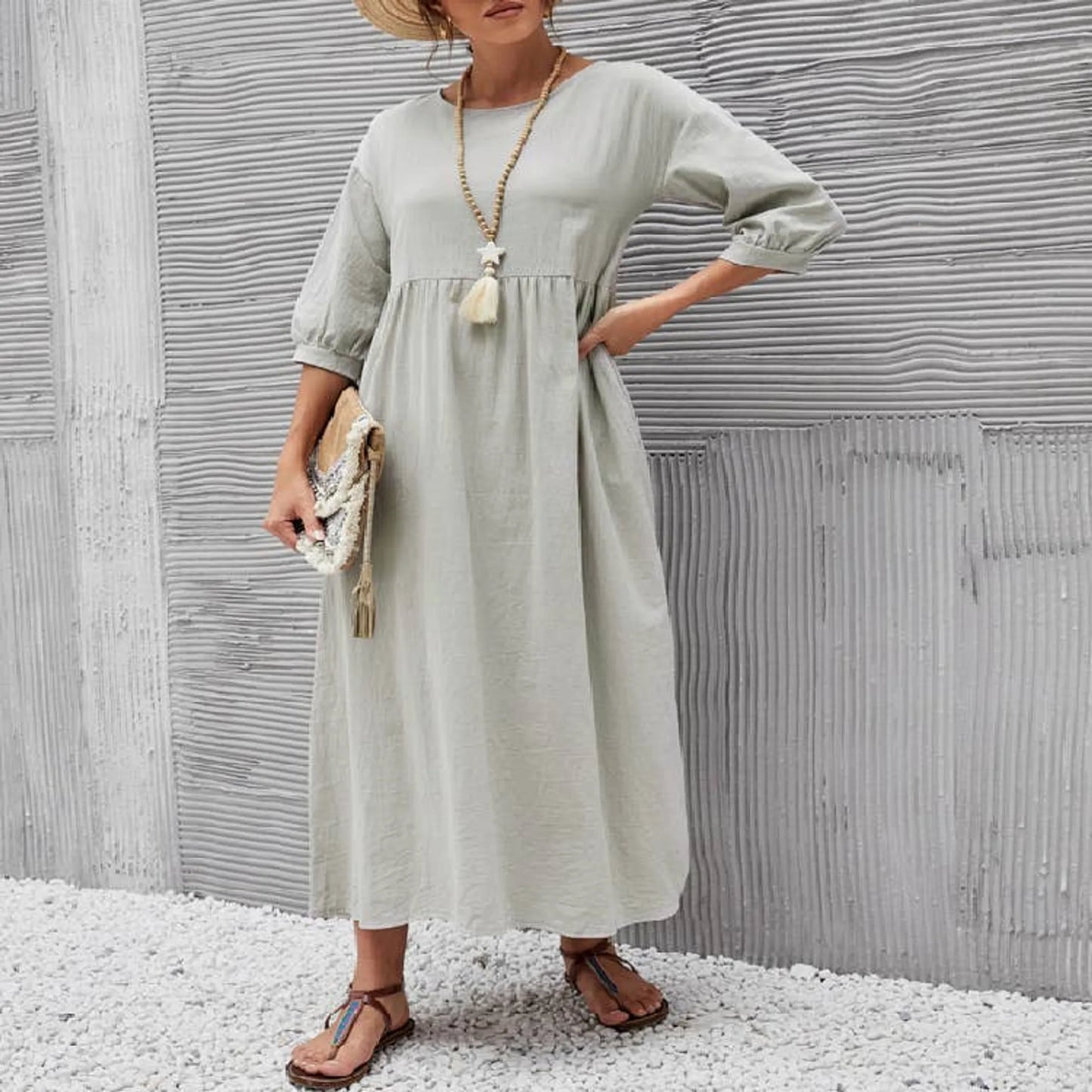 100% Linen Dress Maxi Dress Own Design Style 2