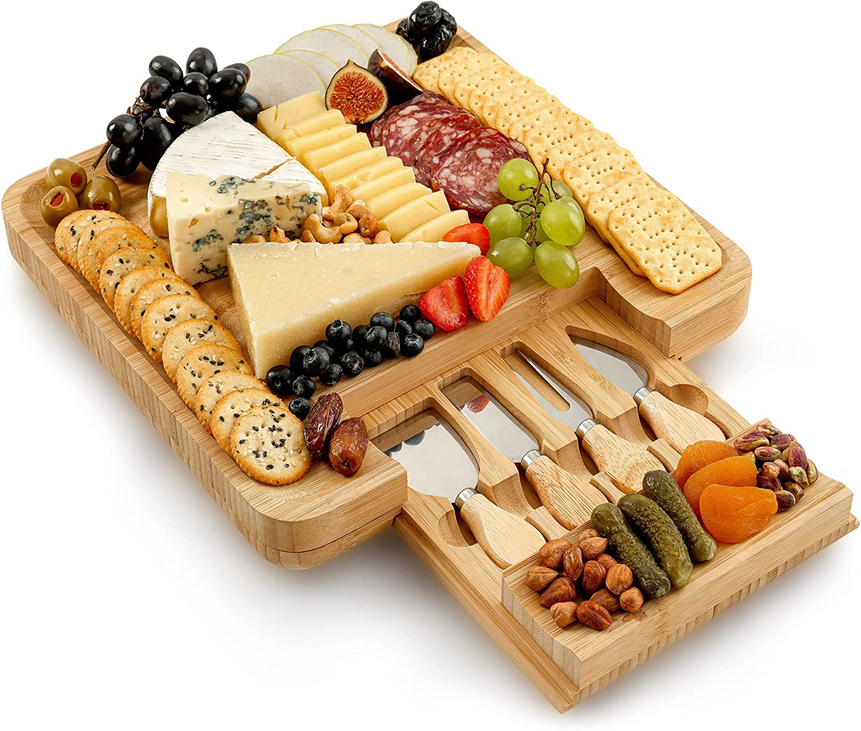 Bamboo Cheese Board Set with Cutlery