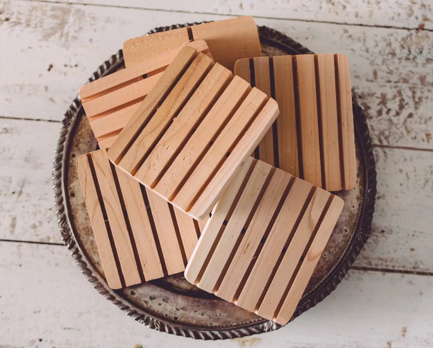 Cedar (Untreated) Soap Dishes - (3.5"x 3")