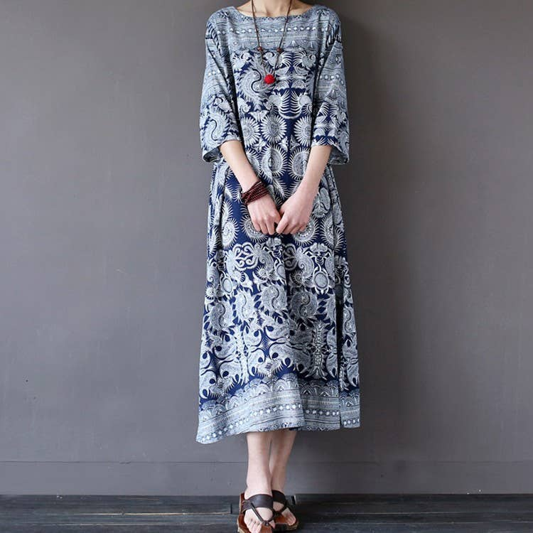 100% Linen Dress Maxi Dress Style 13