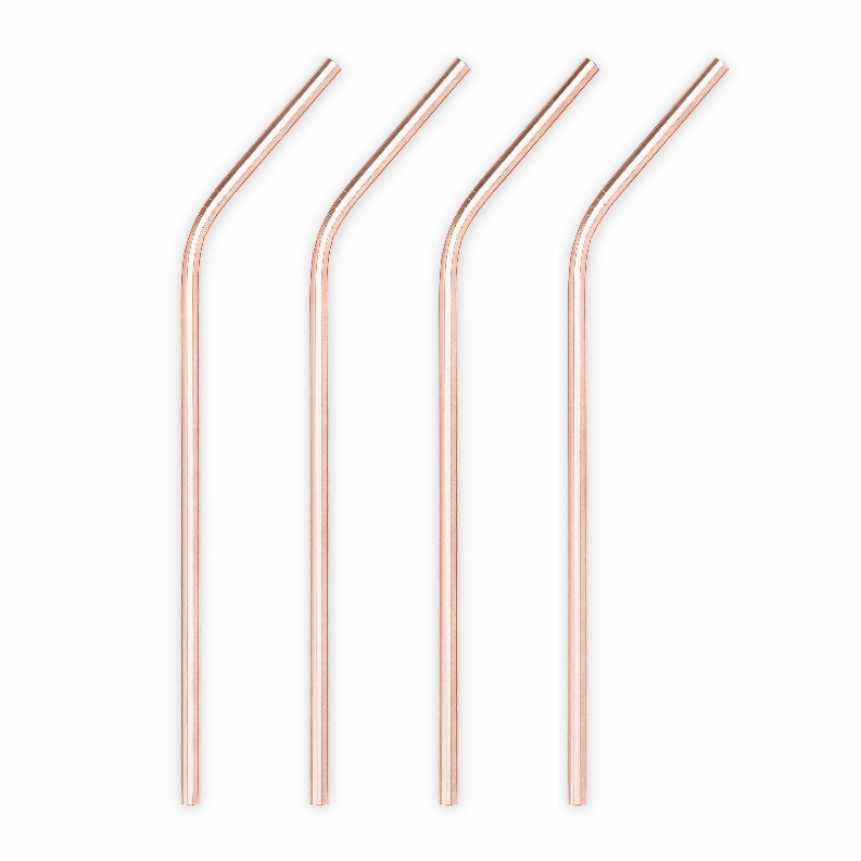 Copper Cocktail Straws Set of 4